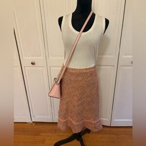 GAP Wool Blend Pink Tweed Scalloped Hem Skirt Size 10